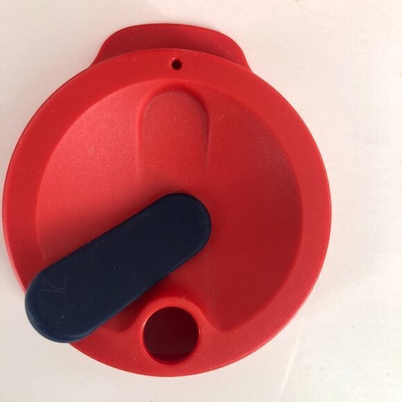 Tupperware Heart to Heart Red White Eco Cup To Go with Extra Lid Sz 490mL/16 oz - Picture 12 of 13